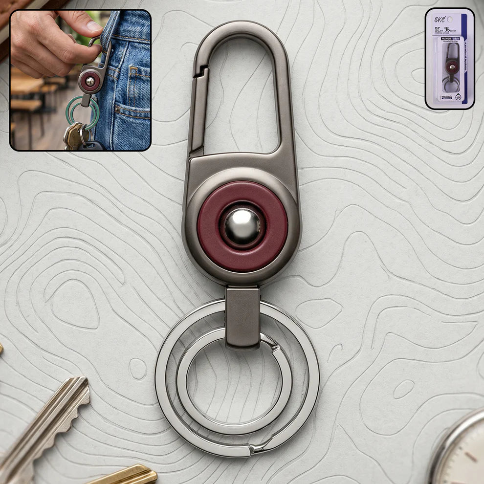 Premium Heavy Duty Metal Key Holder With Locking Carabiner Clip (1 Pc)