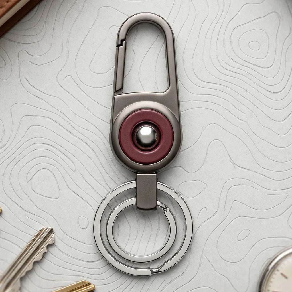 Premium Heavy Duty Metal Key Holder With Locking Carabiner Clip (1 Pc)