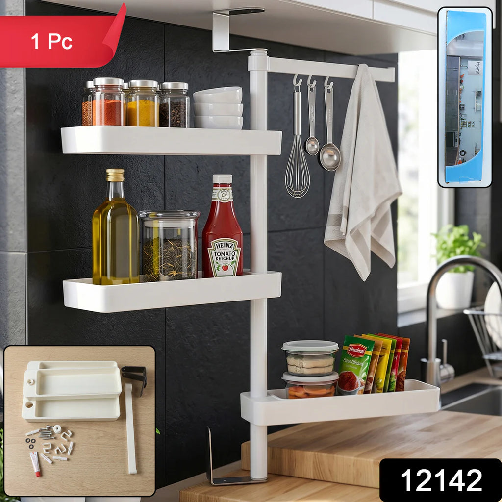 Kitchen Organization Rotating Shelf Storage Racks Multipurpose Adjustable (1 Set)