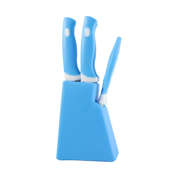 Stainless Steel Knife  Peeler Set With Stand - 6 Pcs - 2211