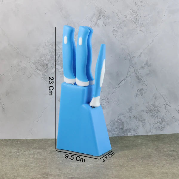 Stainless Steel Knife  Peeler Set With Stand - 6 Pcs - 2211