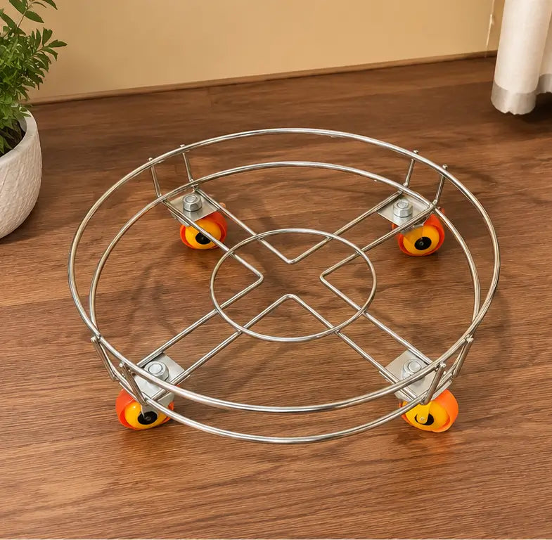 Gas Cylinder Trolley – Heavy-Duty Steel LPG Cylinder Stand with Wheels for Easy Movement