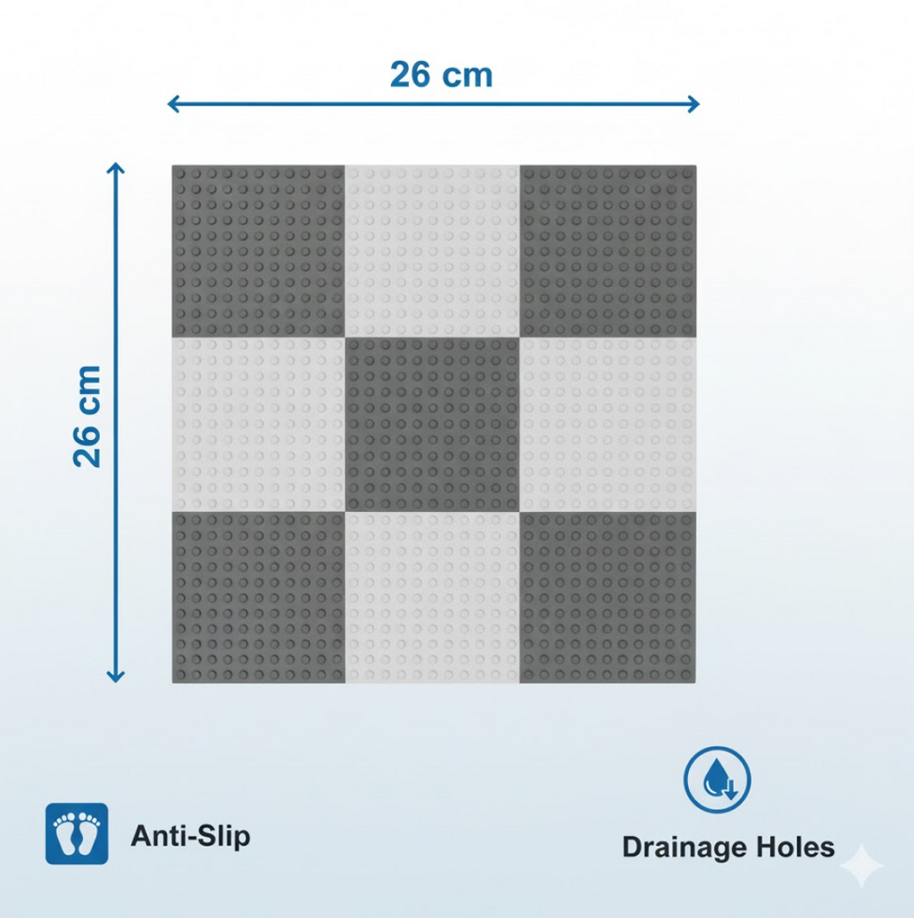 Bath Anti-slip Mat  Bathroom Safety Mat 26x26 Cm  Mini Bubbles