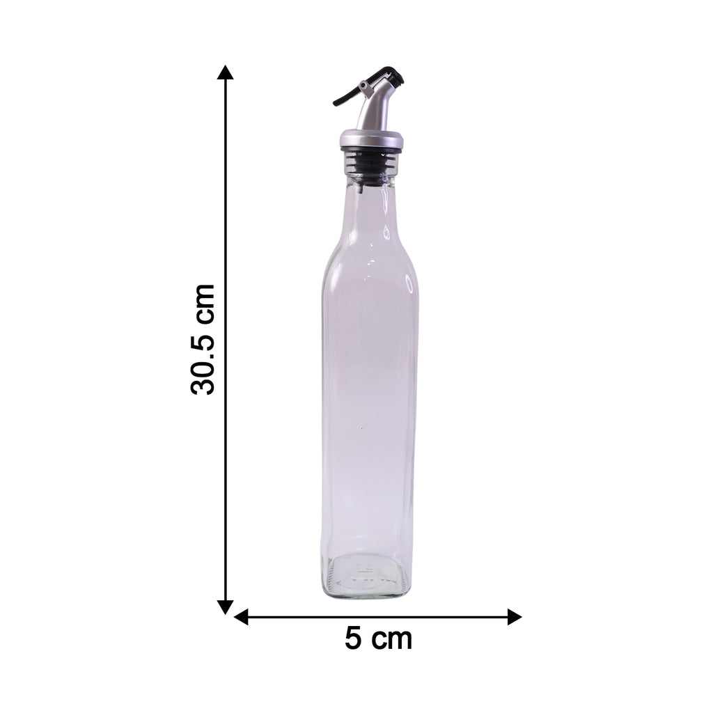 Glass Oil Dispenser Bottle Transparent Leak Proof Olive Oil Vinegar (2 Pc Set)