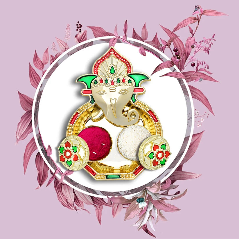 Ganesha Shaped Haldi Kumkum Thali Holder Pooja Return Gift Indian Housewarming Gifts Shivratri Wedding Favor Navarathri Favors Baby Shower Janmashtami Rakasha Bandhan Special