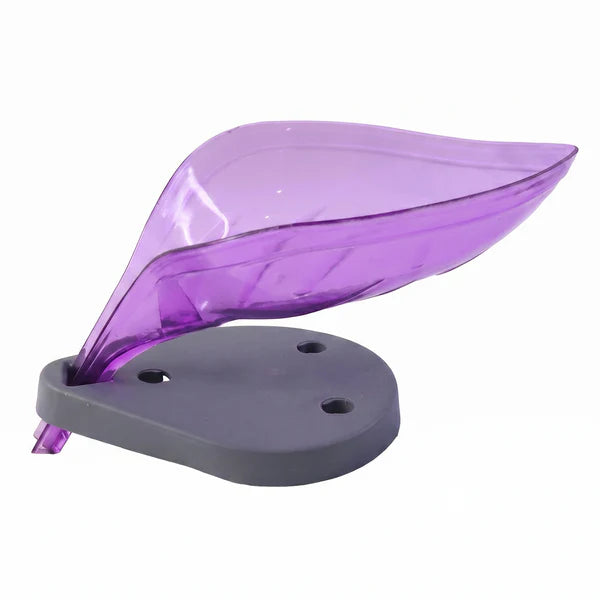 Soap Tray Self Draining Leaf Soap Box Storage Soap Box Rack Leaf Laundry Soap Box With Suction Cup Suitable For Bathroom And Kitchen Plastic Tray Rack (1 Pc) - 1081