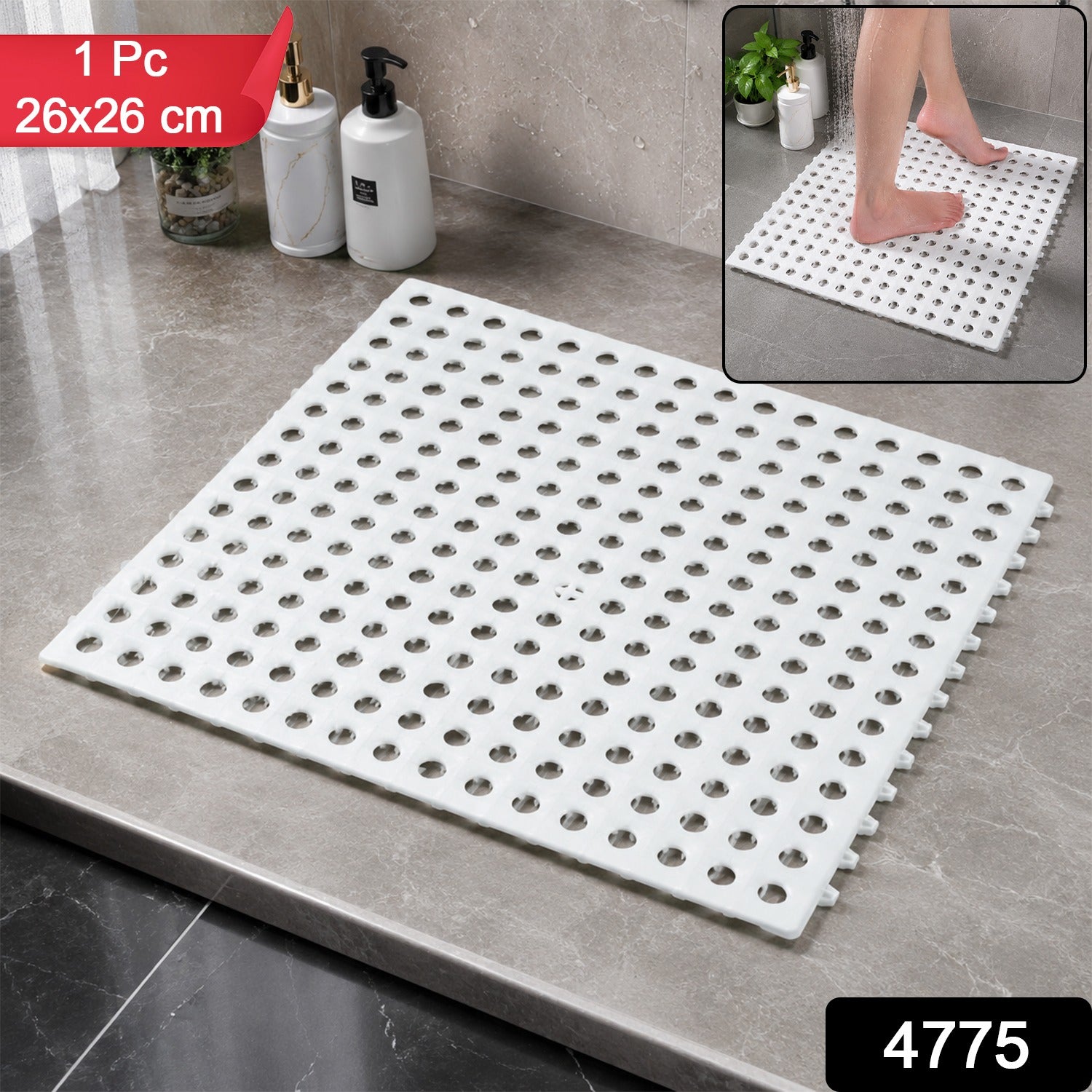 Bath Anti-slip Mat  Bathroom Safety Mat 26x26 Cm  Mini Bubbles