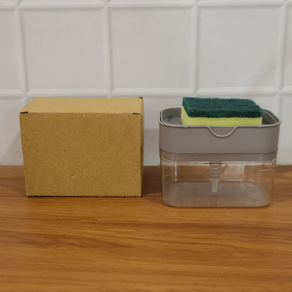 Liquid Soap Dispenser On Countertop With Sponge Holder For Pet - 1485