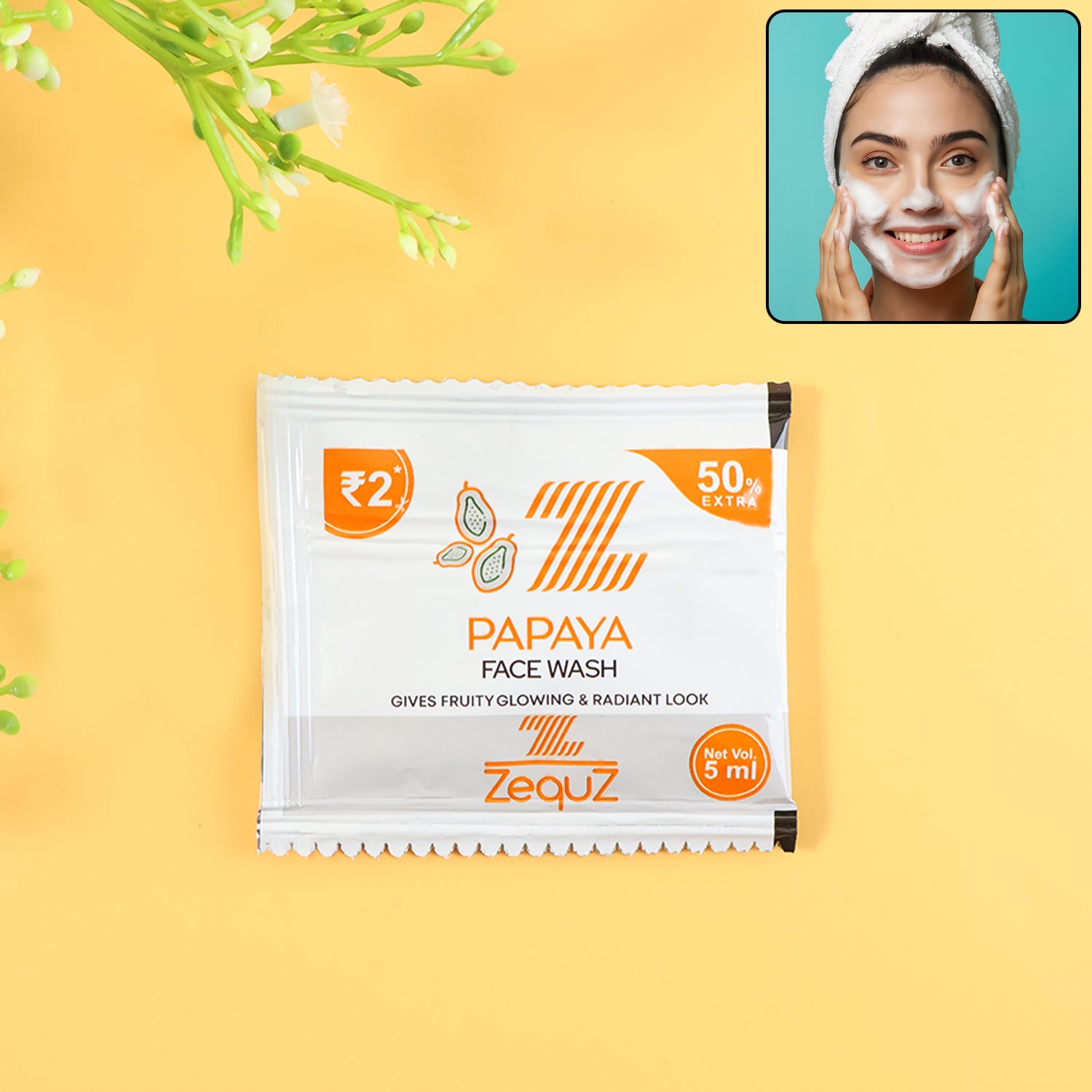Zequz Papaya Face Wash Sachet (5 Ml  1 Pc)