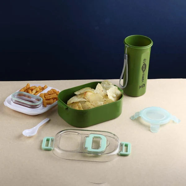 Multi-functional 1 Set Leakproof Lunch Box With Cutlery  Tumbler