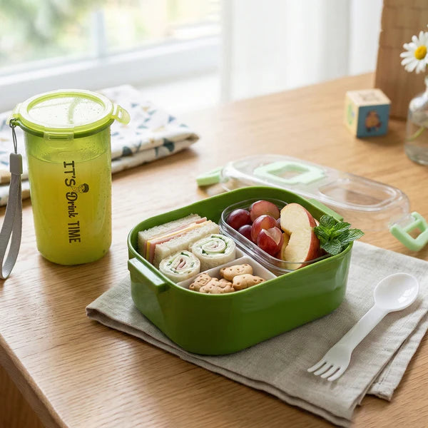 Multi-functional 1 Set Leakproof Lunch Box With Cutlery  Tumbler