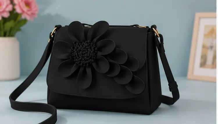 Women's PU Leather Sling Bag – Stylish Crossbody Shoulder Bag with 2 Compartments for Daily Use