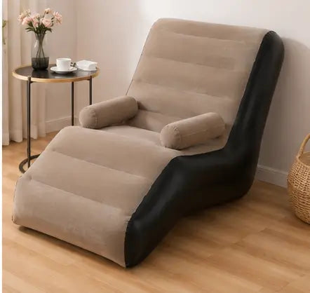 Inflatable Sofa Chair with Footstool & Electric Air Pump – Foldable Air Couch for Indoor & Outdoor Use