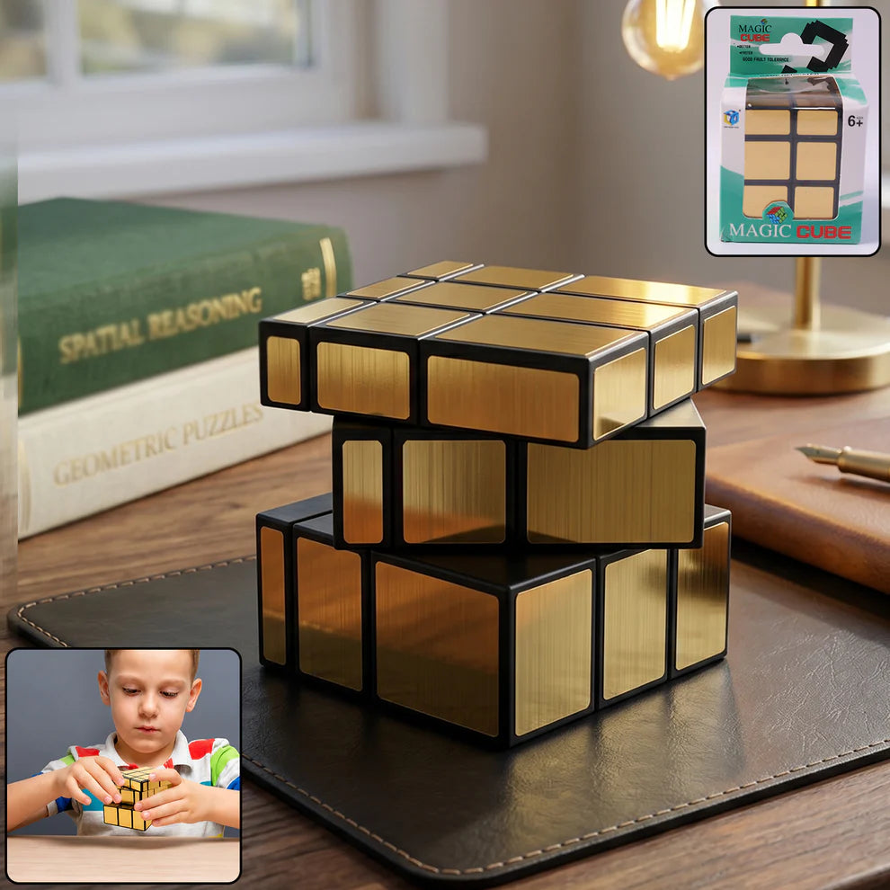 Mirror Cube  3x3 Puzzle Cube With Reflective Silver Surfaces