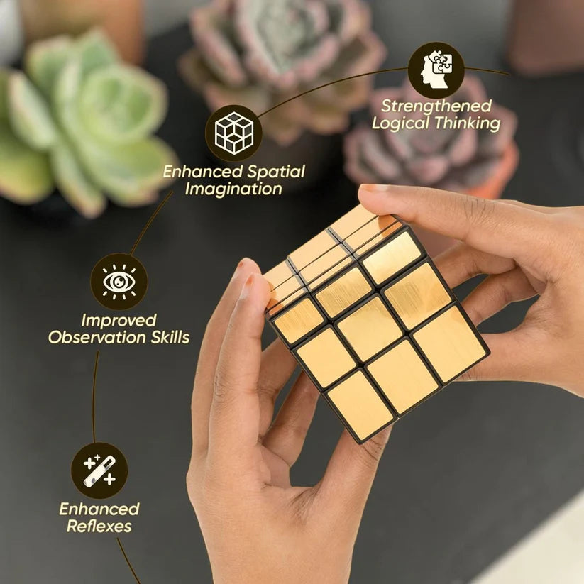Mirror Cube  3x3 Puzzle Cube With Reflective Silver Surfaces
