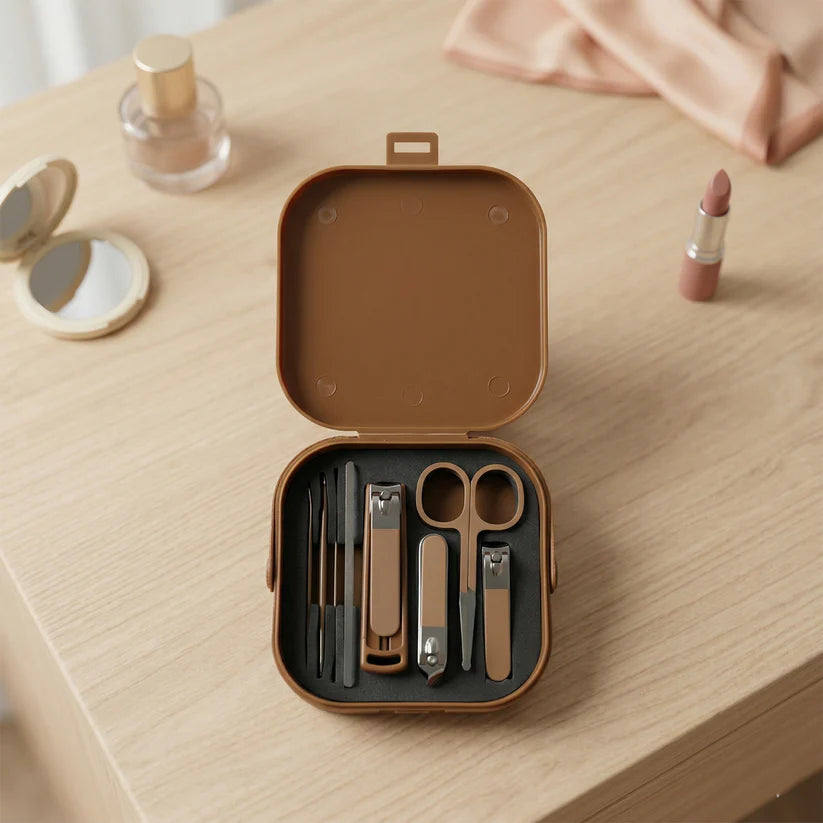 8 In 1 Premium Manicure  Pedicure Grooming Kit - (Set)