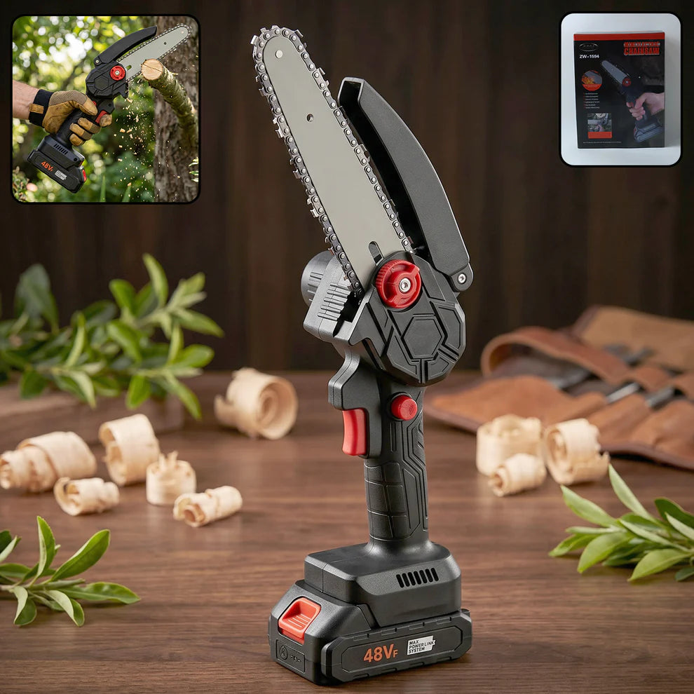 Mini Electric Cordless Chainsaw (1 Set 48v 24 Cm Long)