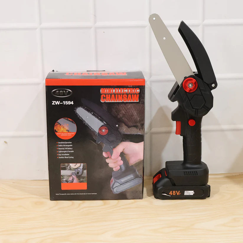 Mini Electric Cordless Chainsaw (1 Set 48v 24 Cm Long)