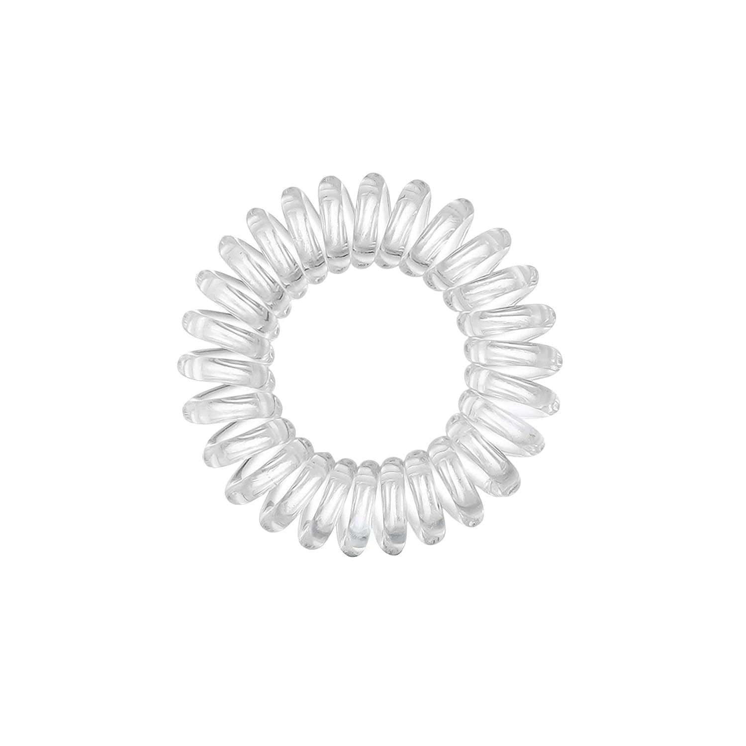 Transparent Spiral Coil Hair Band With Case 3 Pc Set