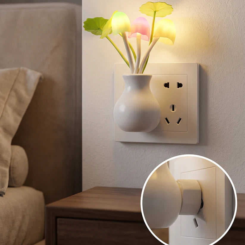 Led Dream Night Light Auto Onoff Sensor Mushroom Lamp (Multicolor)