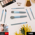 1460 8 Pcs Mini Makeup Brush Set With Case Portable Foundation Brush Kit Travel Premium Synthetic Bristles Cosmetic Brush Set For Powder Blending Blush Eyeshadow Lipstick (Mix Color 8 Pcs Set)