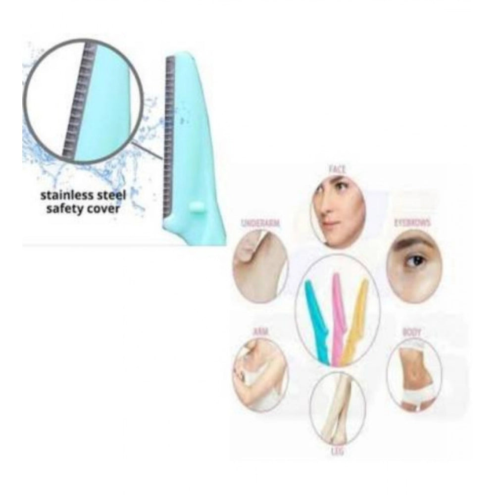 Pack of 3_Facial Razor Set Eyebrow and Face Shaving Trimmer (Color: Assorted )