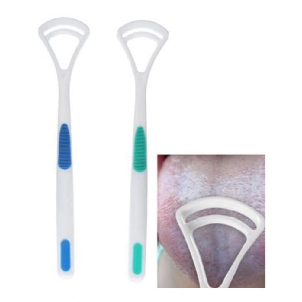 Pack Of 3_Double Edged Plastic Tongue Cleaner (Color: Assorted )