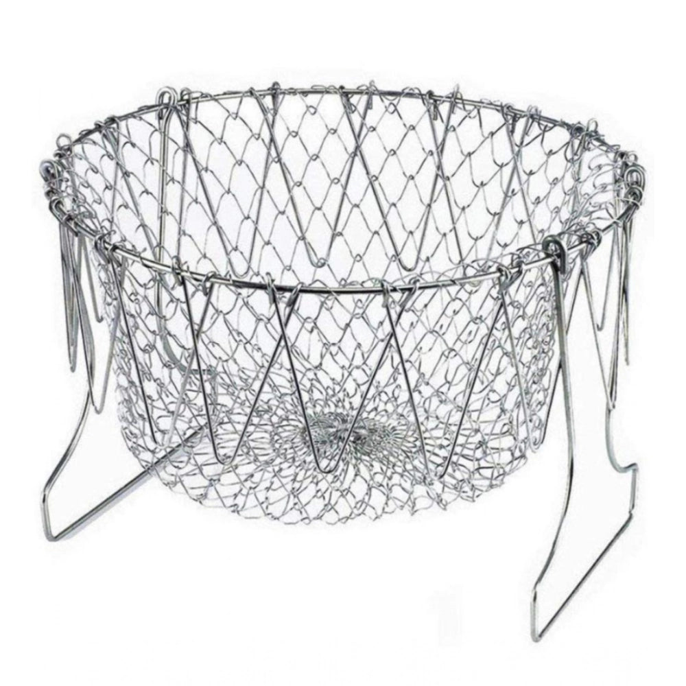 Foldable Chef Basket – Multi-Function Strainer And Steamer (Color: Assorted )