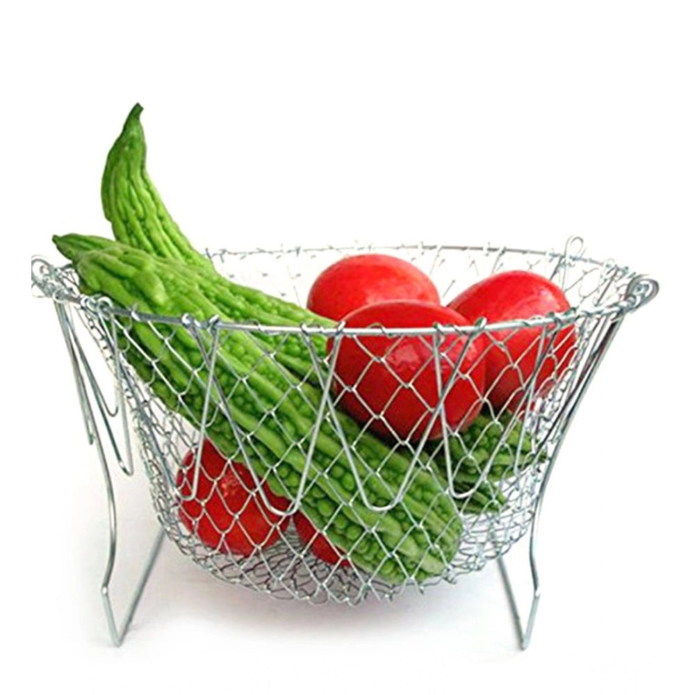 Foldable Chef Basket – Multi-Function Strainer And Steamer (Color: Assorted )