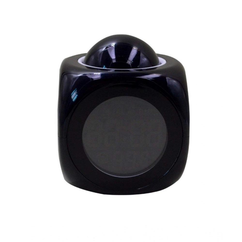 Time Display with Voice Projection And Wake-Up Alarm Clock (Color: Black)