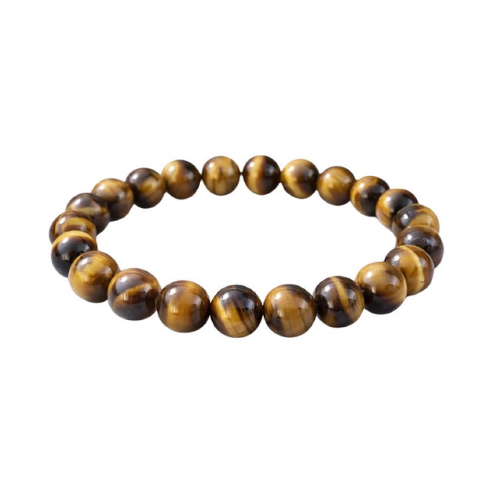 Natural Crystal 8mm Tiger Eye Bracelet  (Brown)