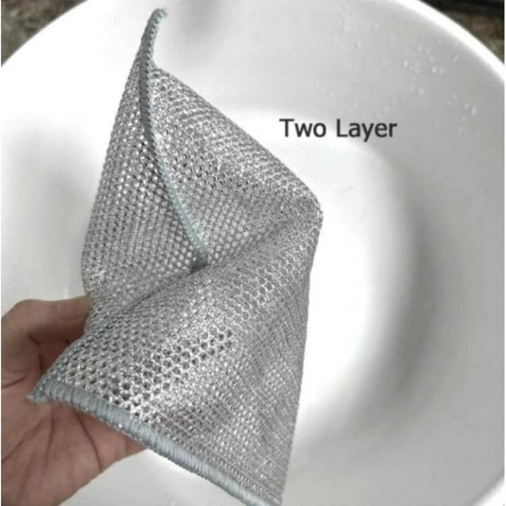 Pack of 5 Stainless Steel Dishwash Scrub (Silver)