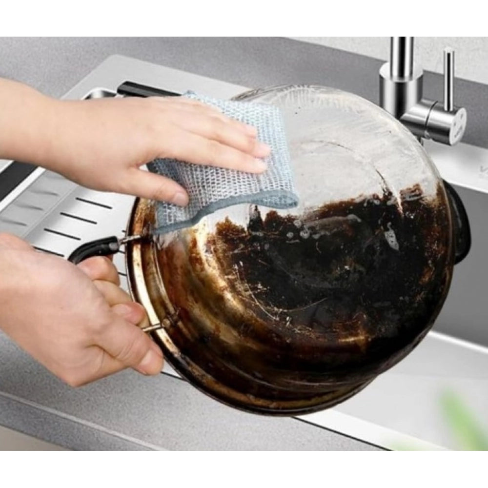 Pack of 5 Stainless Steel Dishwash Scrub (Silver)