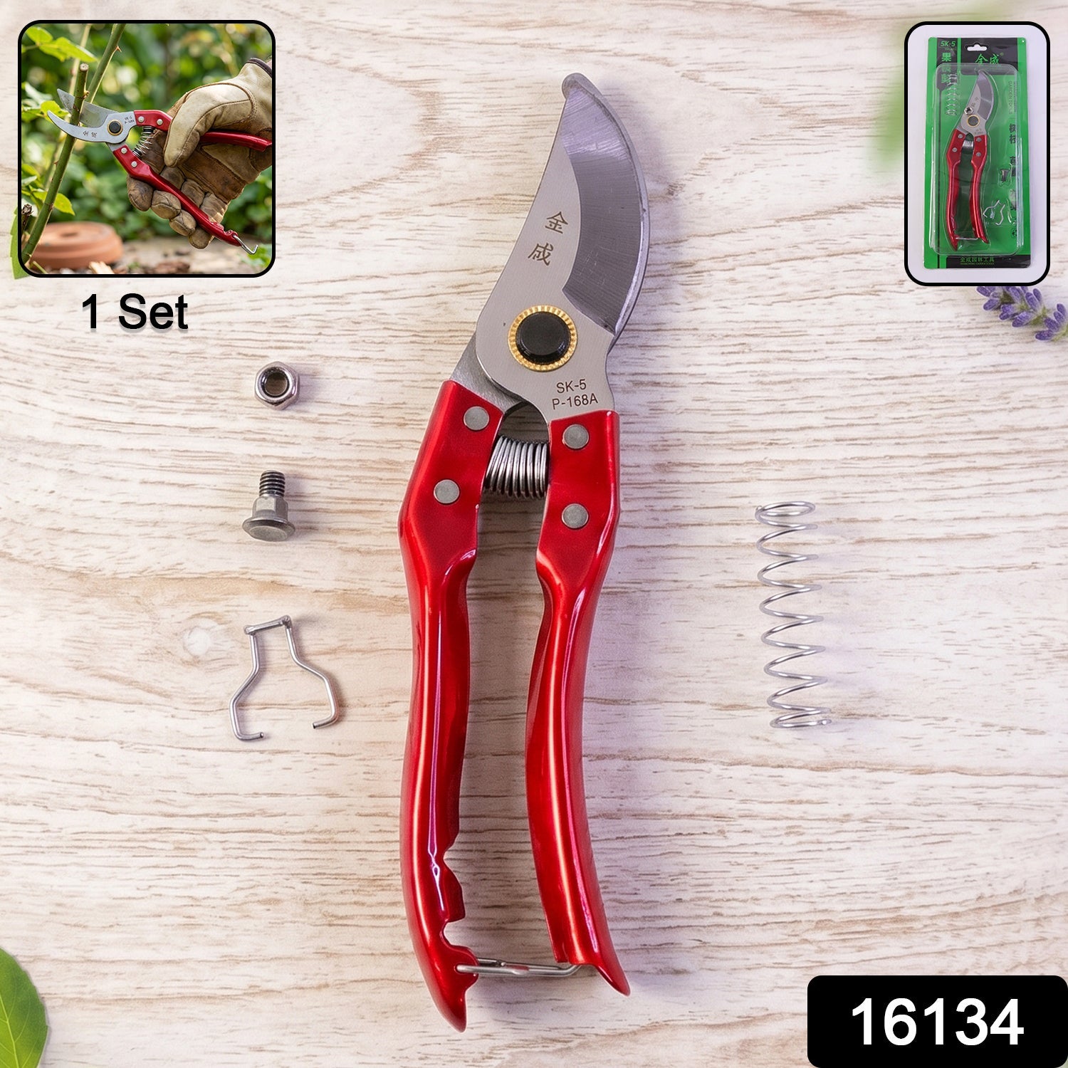 Garden Pruning Shears Bypass Secateurs Sk-5 Steel Plant Branch Cutter (1 Pc)