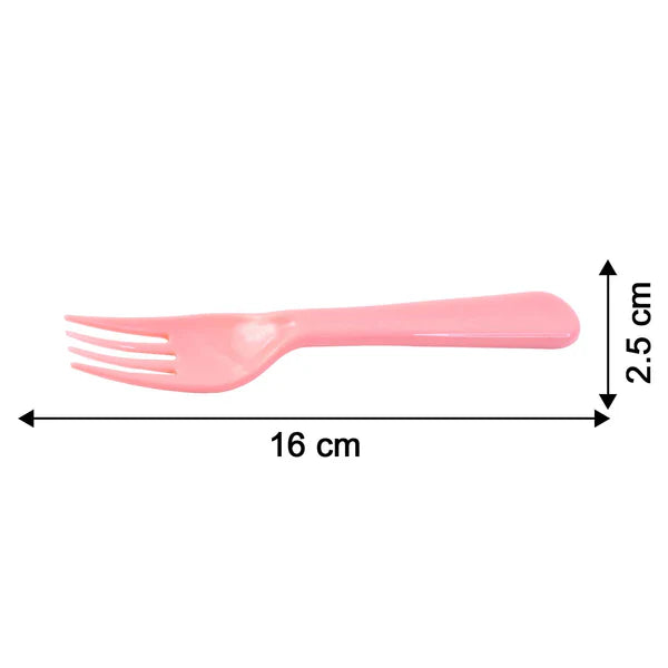 Plastic Fork Spoon Set-Fruit Fork Spoon Set -Baby Fork Spoon-Vegetable Fork Spoon-Plastic Salad Spoon-Dessert Spoon (5pc Set) - 5968