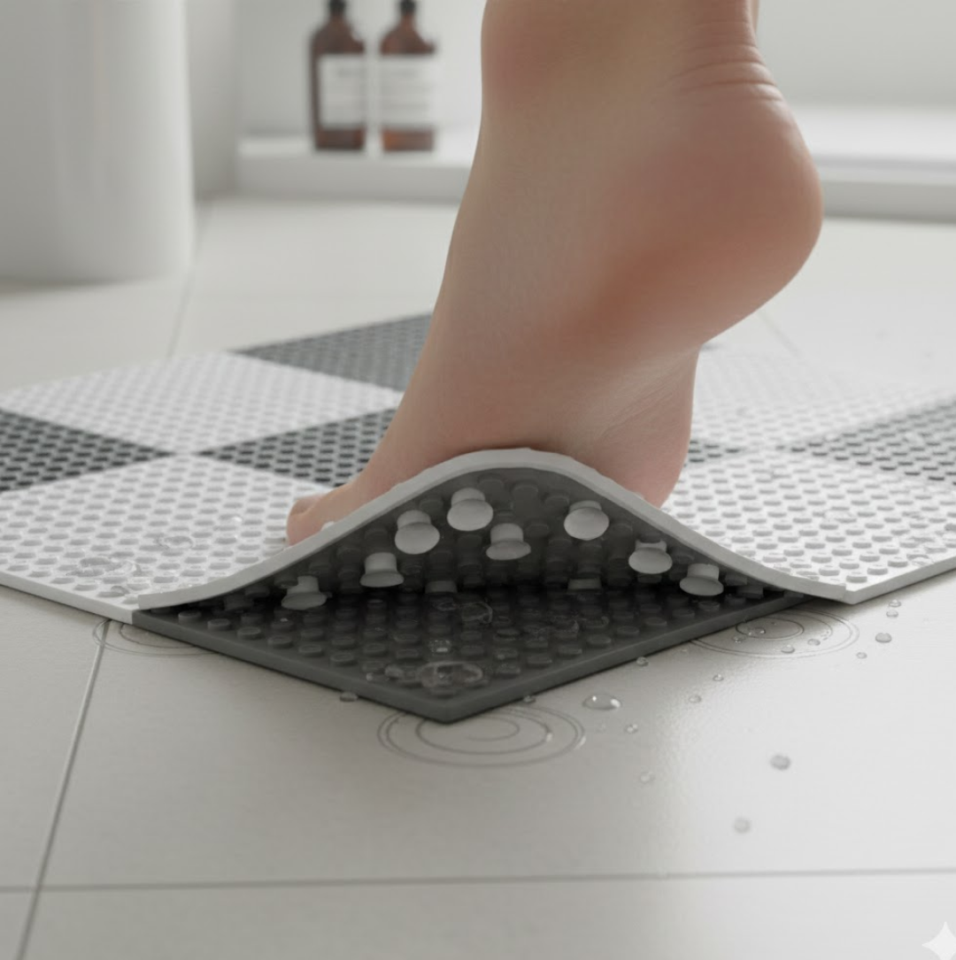 Bath Anti-slip Mat  Bathroom Safety Mat 26x26 Cm  Mini Bubbles