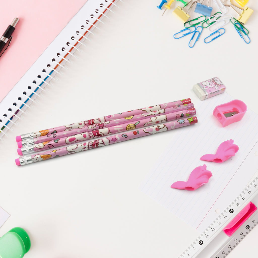 4298 Stationery Kit For Kids - Stationery Set Includes Wooden Pencil Sharpener Pencil And Eraser Set Small Diary School Supply Set Birthday Return Gift For Kids Boys Girls (9 Pc Set)