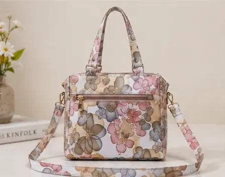 Women's Printed PU Leather Handbag – Stylish Shoulder & Crossbody Tote Bag with Adjustable Sling
