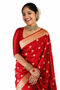 Silk Saree  The Royal Red Banarasi Elegance Collection