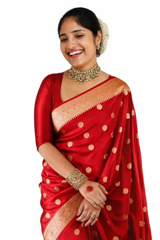 Silk Saree  The Royal Red Banarasi Elegance Collection