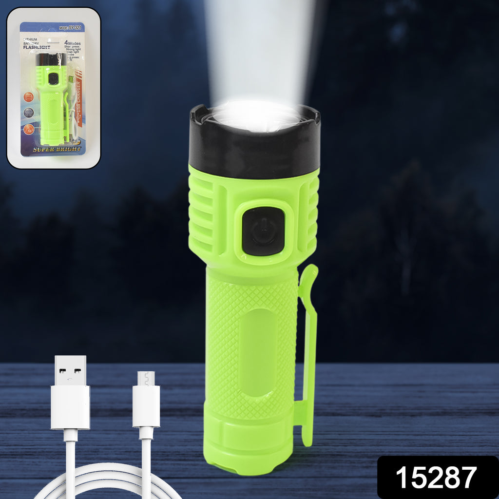 4 Modes Super Bright Led Torch High Lumens Fast Charging Flashlight  Torch (1 Pc)