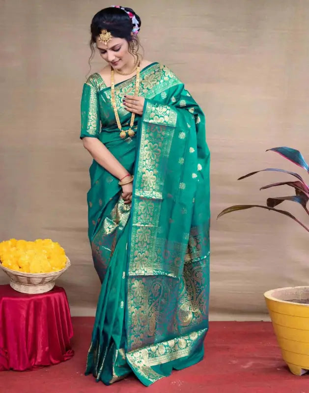 Jacquard Saree  The Royal Emerald Collection
