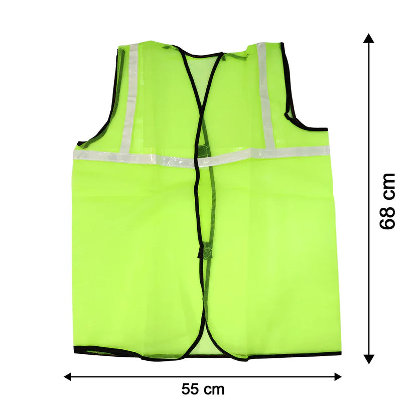 Green Safety Jacket For Having Protection Against Accidents Usually In Construction Areas. - 7437