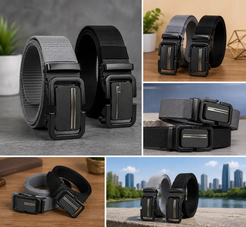 Men's Textured PU Leather Belt – Stylish Casual & Formal Adjustable Waist Belt for Men