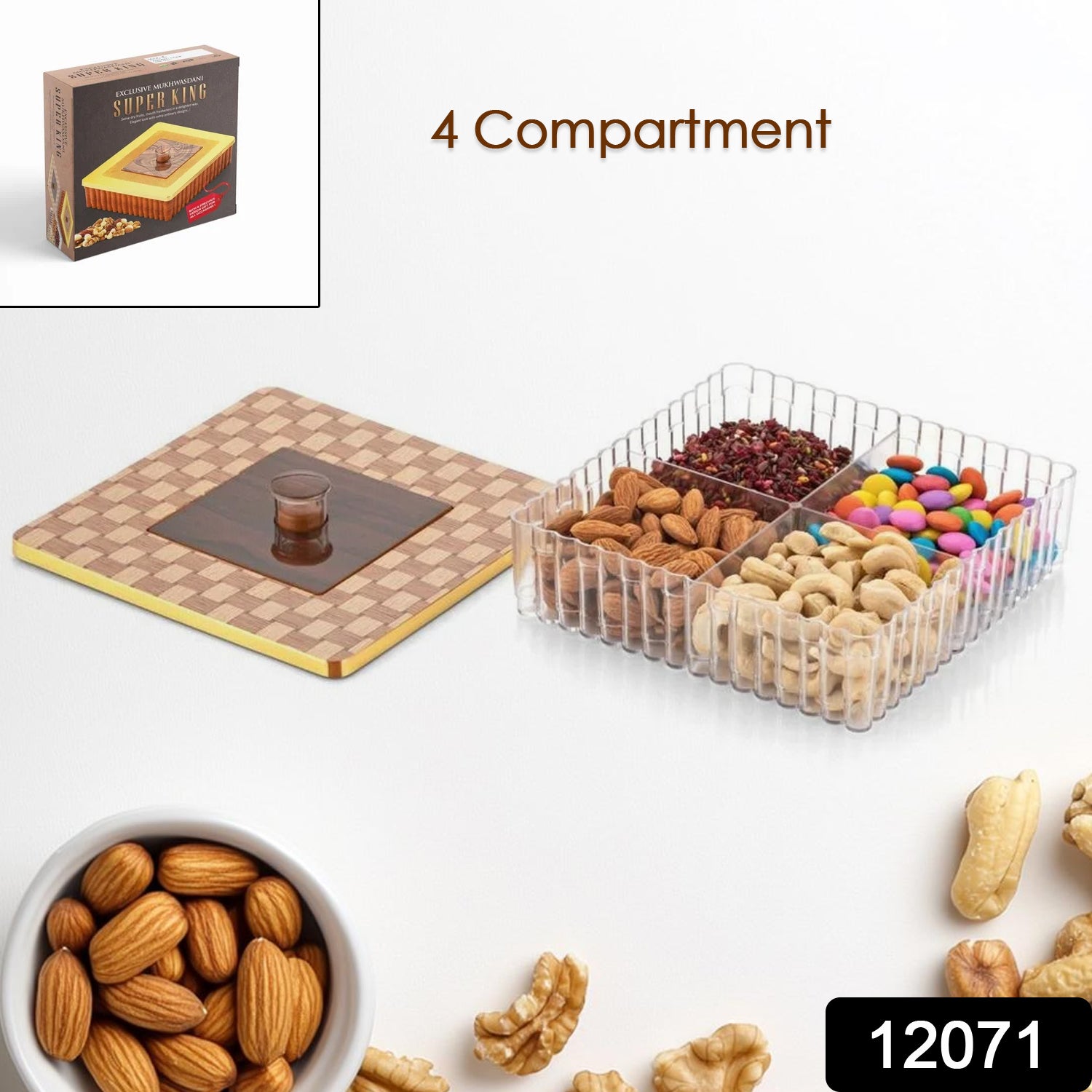 Plastic Super King Exclusive Mukhavasdani Dry Fruit Boxes (1 Pc)