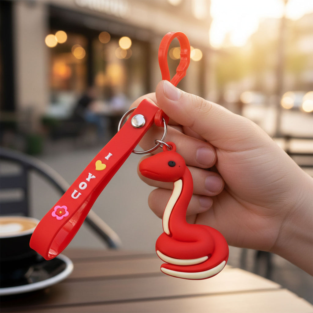 Cute Cartoon Snake Keychain (1 Pc)