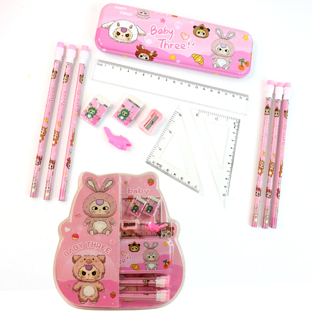 Cartoon Stationery Gift Set For Kids (14 Pc)