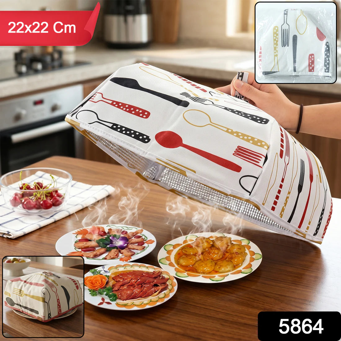 Foldable Food Covers Anti-dust Heat Preservation Anti Fly Mosquito Kitchen Lid Foldable Cover For Hot Food Food Dish Insulation Cover Food Warmer Cover For Kitchen Picnic - 5864