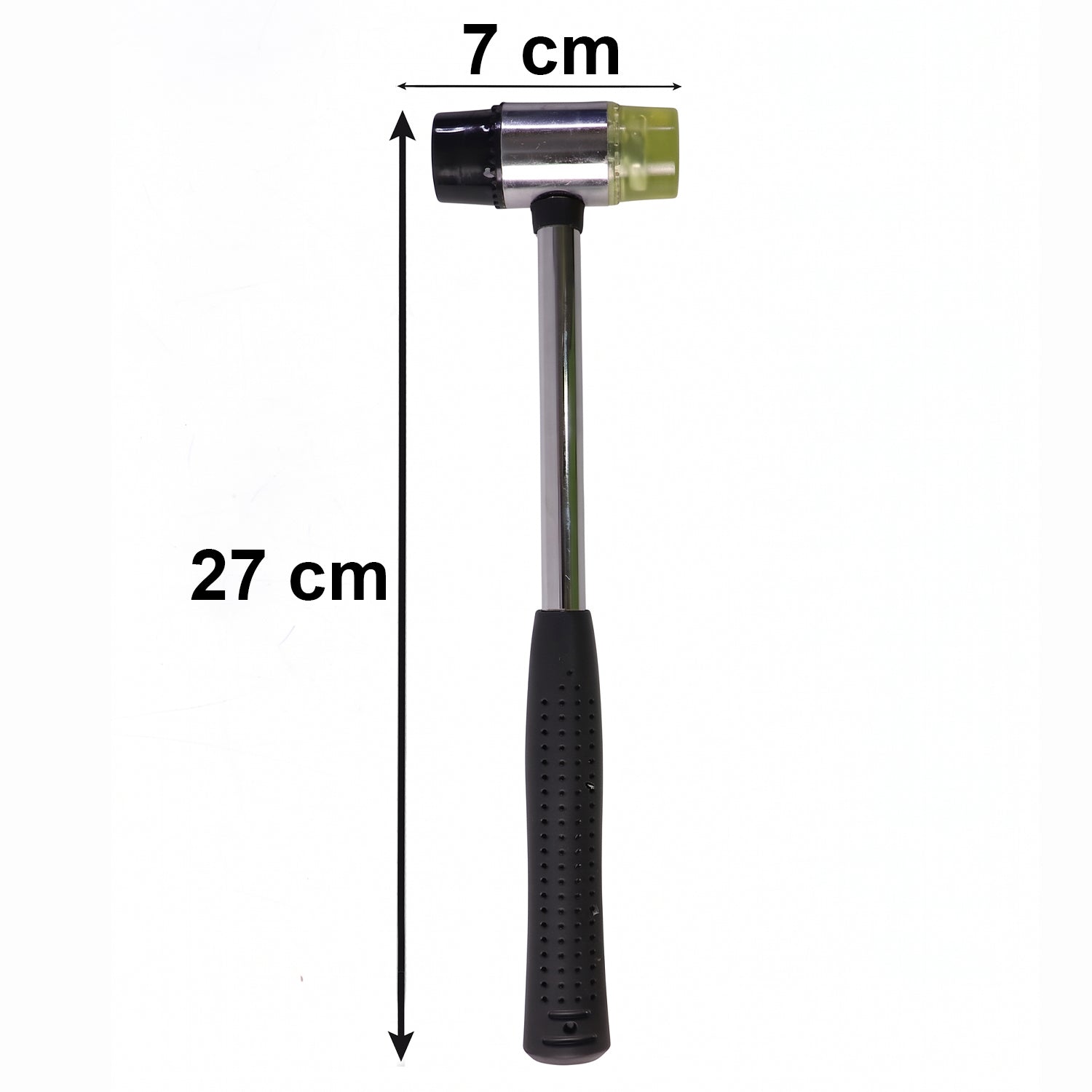 Double Head Rubber Hammer Soft Mallet With Steel Handle Non Slip Grip (1 Pc)