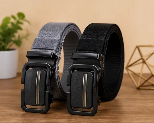 Men's Textured PU Leather Belt – Stylish Casual & Formal Adjustable Waist Belt for Men